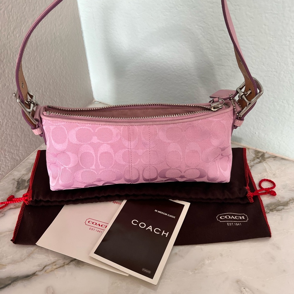Coach Bubblegum Pink Y2K Demi Baguette shoulder purse